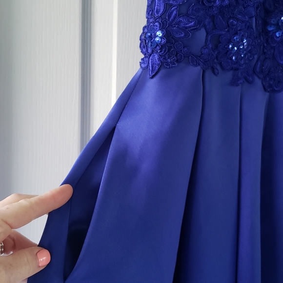 Strapless Brilliant Blue Gown - Picture 7 of 9